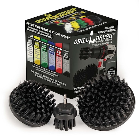 Drill Brush Power Scrubber By Useful Products 5 in W 5 in L Brush, Black K-S-542-QC-DB